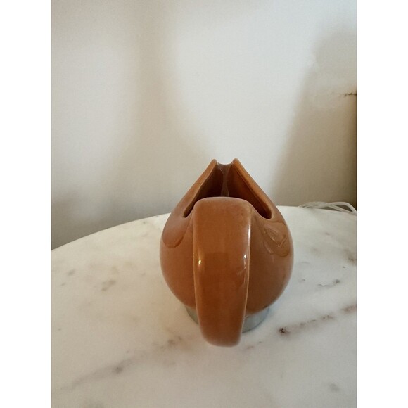 OGGI Orange Rust Ceramic Stainless Steel Base Gravy Sauce Boat Retro Vintage - Picture 5 of 7